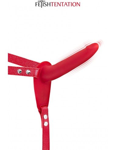 Gode ceinture rouge vibrant Fetish Tentation