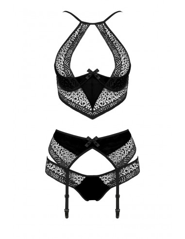 Ensemble à jarretelles Scarlet noir - Passion