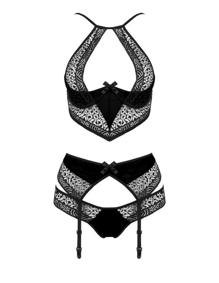 Ensemble à jarretelles Scarlet noir - Passion