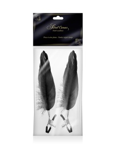 Pinces à seins plume noire - Sweet Caress 2