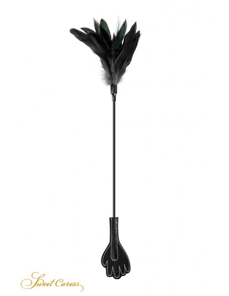 Mini cravache main avec plumes noires - Sweet Caress Mini cravache main avec plumes noires - Sweet Caress