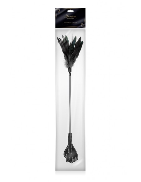 Mini cravache main avec plumes noires - Sweet Caress Mini cravache main avec plumes noires - Sweet Caress