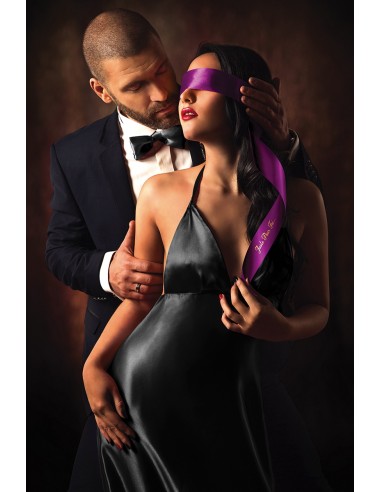Bandeau BDSM satin pourpre - Sweet Caress Bandeau BDSM satin pourpre - Sweet Caress