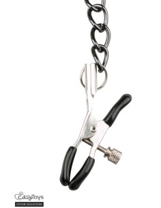 Collier cuir avec chaînes de seins - Easytoys Fetish Collection 2