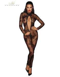 Combinaison intégrale en tulle floqué F237