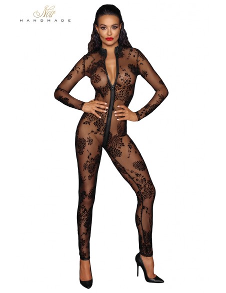 Combinaison intégrale en tulle floqué F237