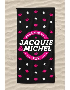 Serviette de plage Jacquie et Michel Bisous