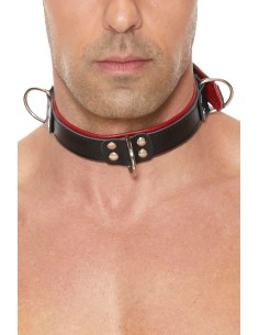Collier Bondage Deluxe rouge et noir - Ouch! 2