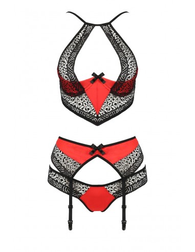 Ensemble à jarretelles Scarlet rouge - Passion