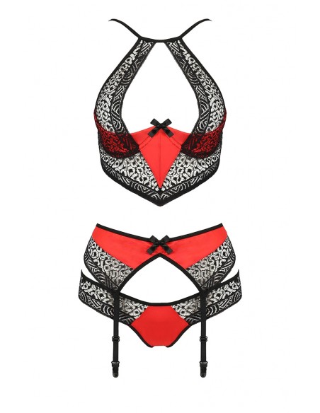 Ensemble à jarretelles Scarlet rouge - Passion