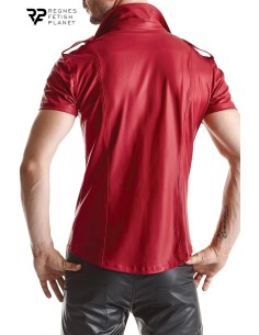 Chemise manches courtes wetlook rouge Carlo - Regnes 2